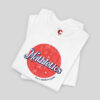 Folded view of a Mathletics t-shirt in White with Red design