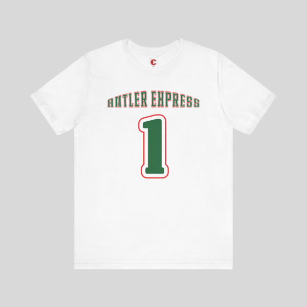 Front view of a Antler Express - Rudolph t-shirt in White