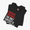 Folded view of a Fantasy Football - Actually Winning t-shirt in Black